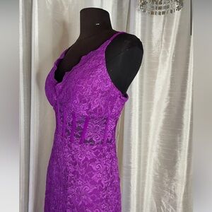Morgan and Co magenta corset dress